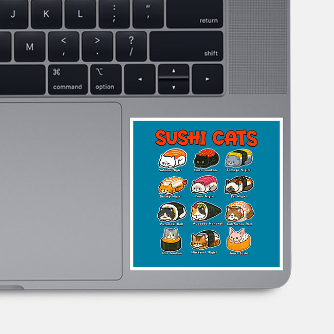 Kawaii Sushi Cats-None-Glossy-Sticker-GoshWow
