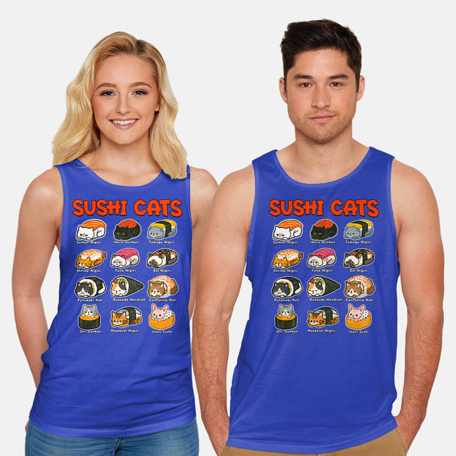 Kawaii Sushi Cats-Unisex-Basic-Tank-GoshWow