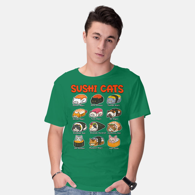 Kawaii Sushi Cats-Mens-Basic-Tee-GoshWow
