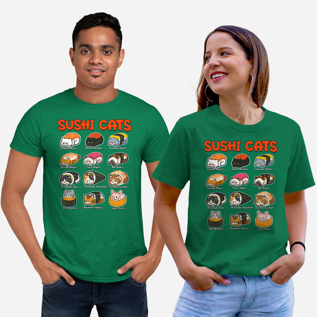 Kawaii Sushi Cats-Unisex-Basic-Tee-GoshWow