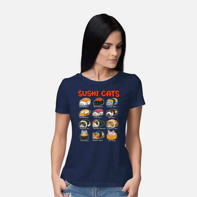 Kawaii Sushi Cats-Womens-Basic-Tee-GoshWow