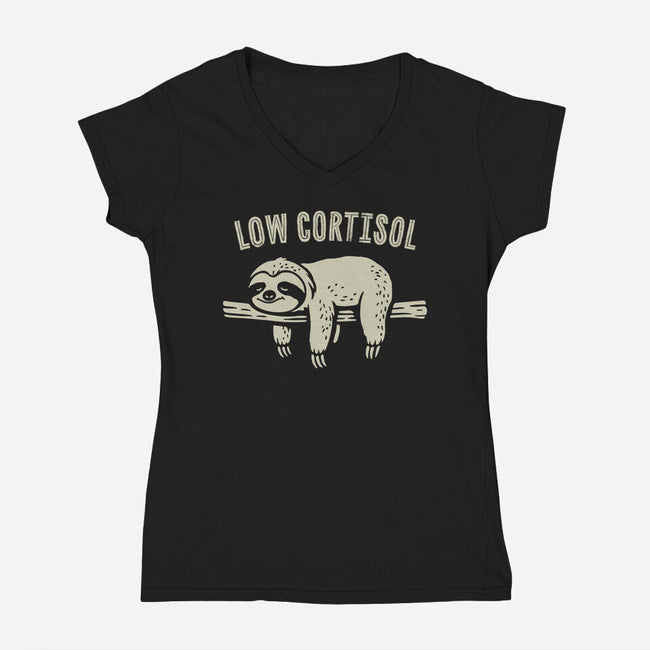 Low Cortisol-Womens-V-Neck-Tee-GoshWow