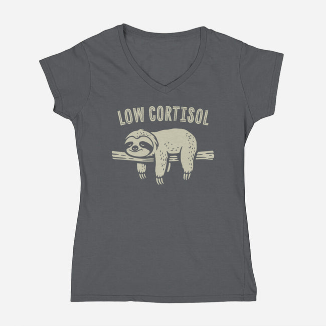 Low Cortisol-Womens-V-Neck-Tee-GoshWow