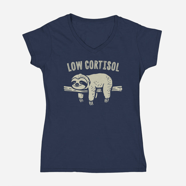 Low Cortisol-Womens-V-Neck-Tee-GoshWow