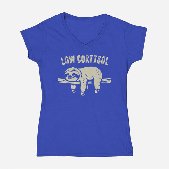Low Cortisol-Womens-V-Neck-Tee-GoshWow