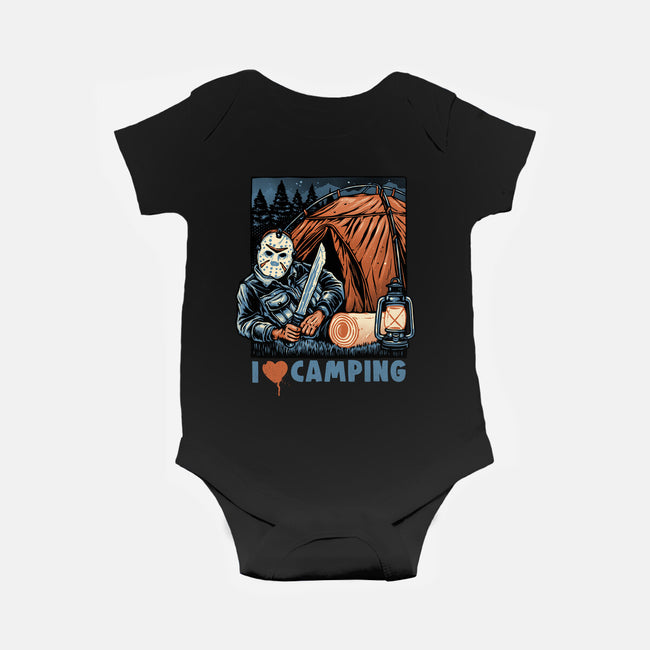 In Love With Camping-Baby-Basic-Onesie-glitchygorilla