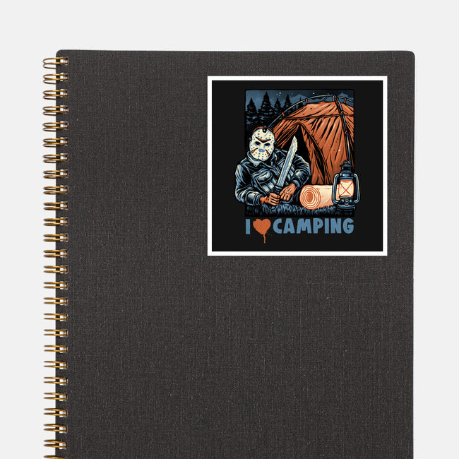 In Love With Camping-None-Glossy-Sticker-glitchygorilla