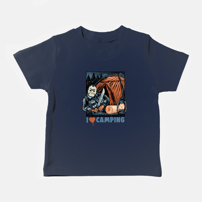 In Love With Camping-Baby-Basic-Tee-glitchygorilla