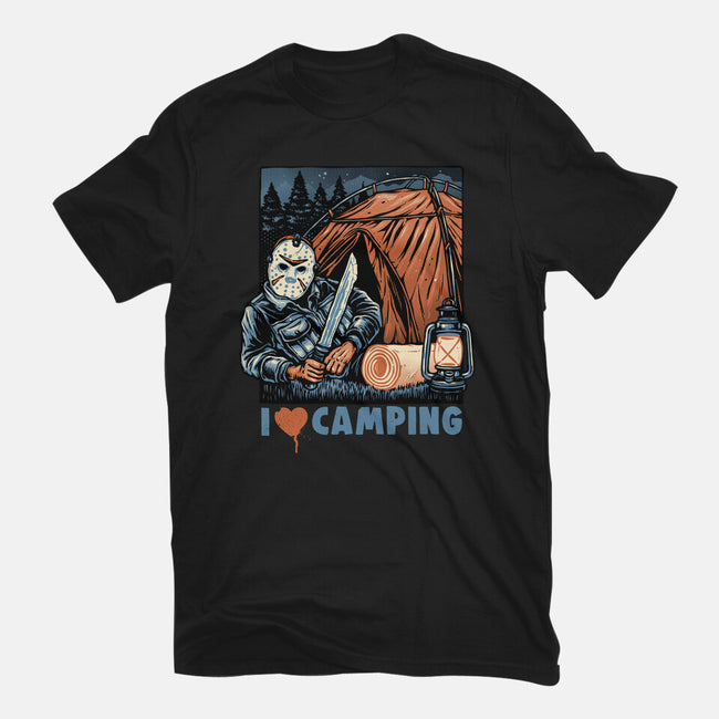 In Love With Camping-Unisex-Basic-Tee-glitchygorilla