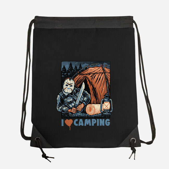 In Love With Camping-None-Drawstring-Bag-glitchygorilla