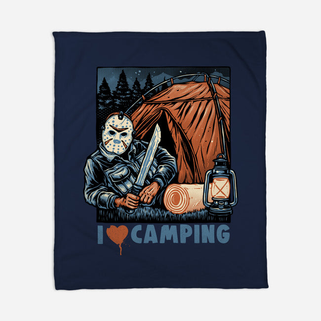 In Love With Camping-None-Fleece-Blanket-glitchygorilla