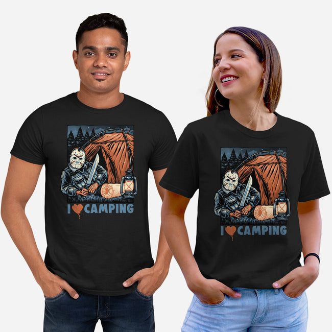 In Love With Camping-Unisex-Basic-Tee-glitchygorilla
