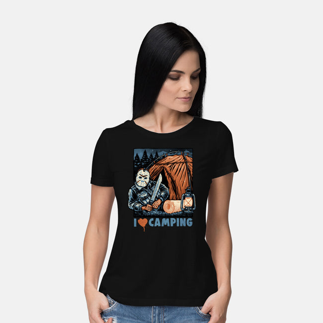 In Love With Camping-Womens-Basic-Tee-glitchygorilla