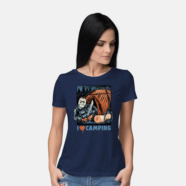 In Love With Camping-Womens-Basic-Tee-glitchygorilla