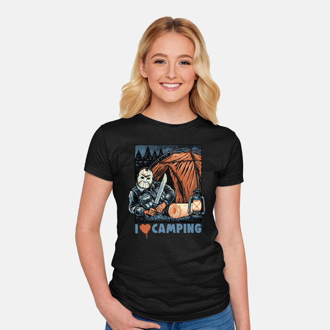 In Love With Camping-Womens-Fitted-Tee-glitchygorilla