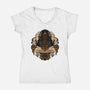 Story Of Shadows And Power-Womens-V-Neck-Tee-glitchygorilla