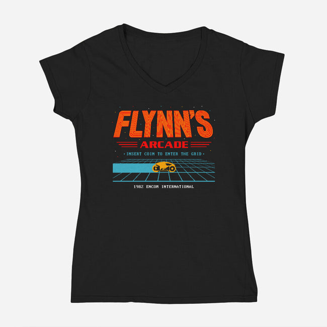 Enter The Grid 82-Womens-V-Neck-Tee-retrodivision