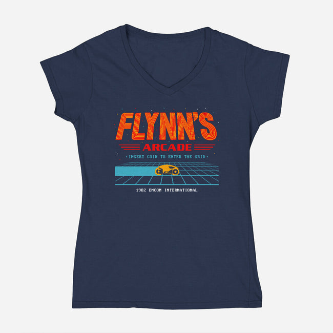 Enter The Grid 82-Womens-V-Neck-Tee-retrodivision