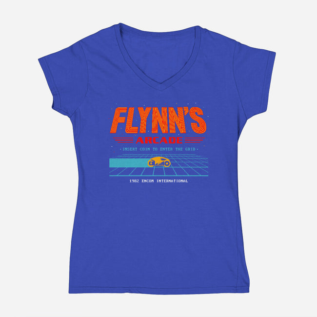 Enter The Grid 82-Womens-V-Neck-Tee-retrodivision