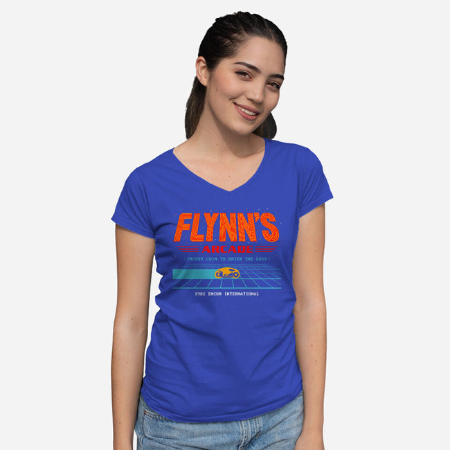 Enter The Grid 82-Womens-V-Neck-Tee-retrodivision