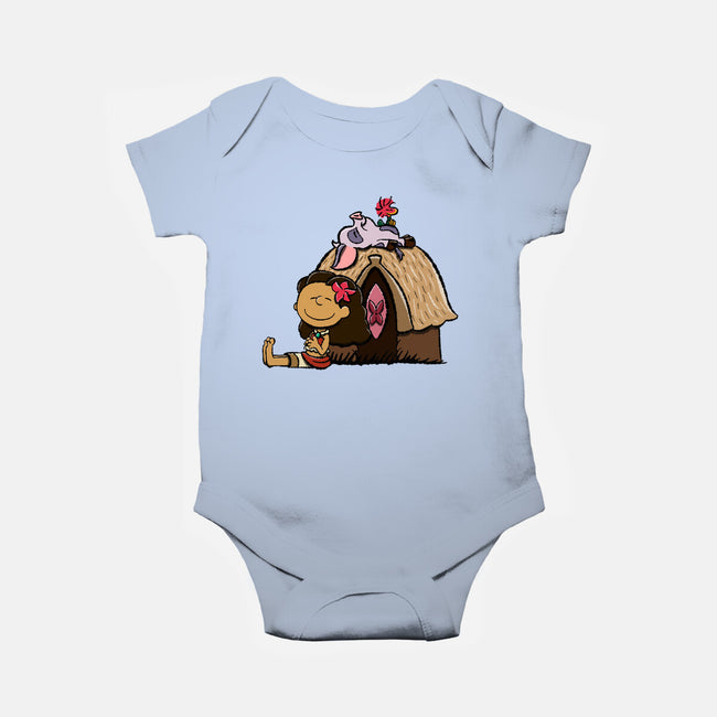 Happiness Is Considering The Coconut-Baby-Basic-Onesie-DrawnByBryan