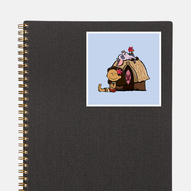Happiness Is Considering The Coconut-None-Glossy-Sticker-DrawnByBryan