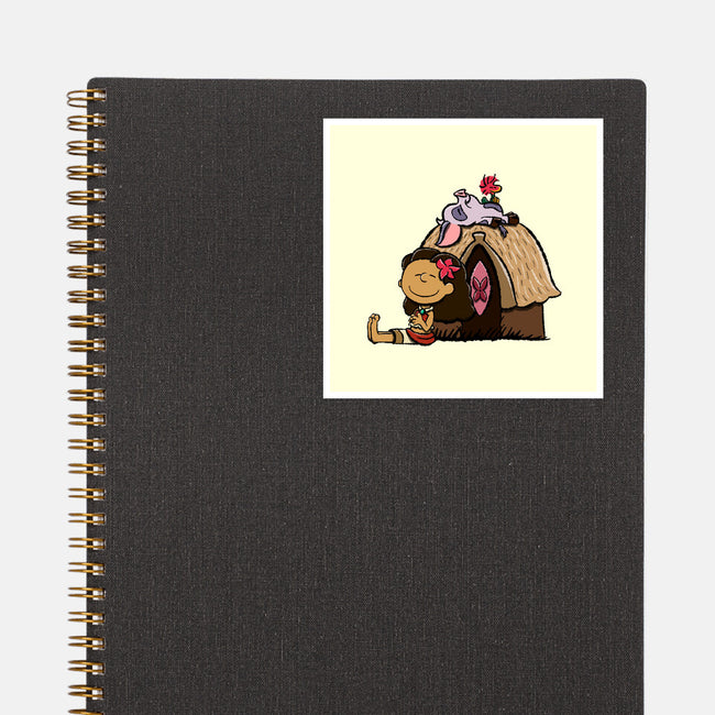 Happiness Is Considering The Coconut-None-Glossy-Sticker-DrawnByBryan