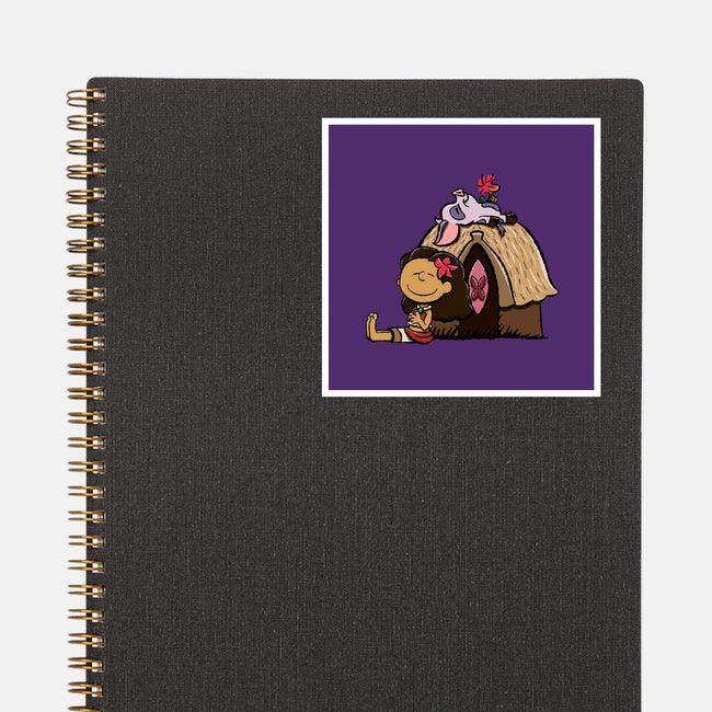 Happiness Is Considering The Coconut-None-Glossy-Sticker-DrawnByBryan