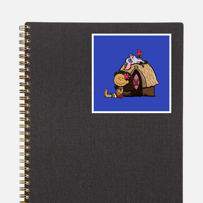 Happiness Is Considering The Coconut-None-Glossy-Sticker-DrawnByBryan