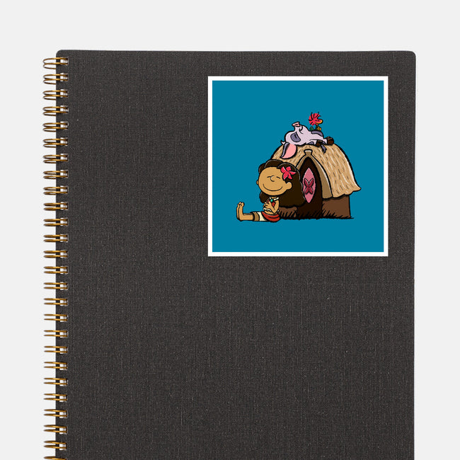 Happiness Is Considering The Coconut-None-Glossy-Sticker-DrawnByBryan