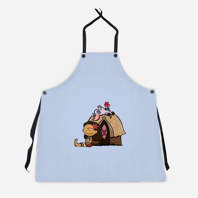 Happiness Is Considering The Coconut-Unisex-Kitchen-Apron-DrawnByBryan