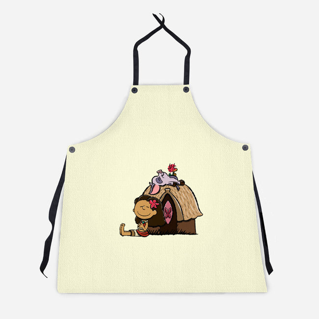 Happiness Is Considering The Coconut-Unisex-Kitchen-Apron-DrawnByBryan