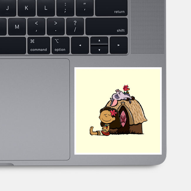 Happiness Is Considering The Coconut-None-Glossy-Sticker-DrawnByBryan