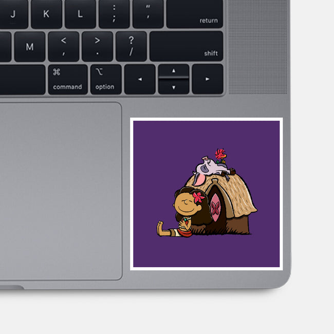 Happiness Is Considering The Coconut-None-Glossy-Sticker-DrawnByBryan