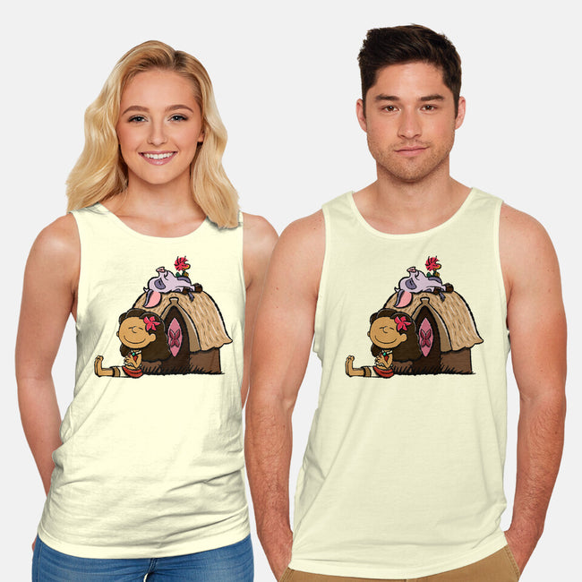 Happiness Is Considering The Coconut-Unisex-Basic-Tank-DrawnByBryan