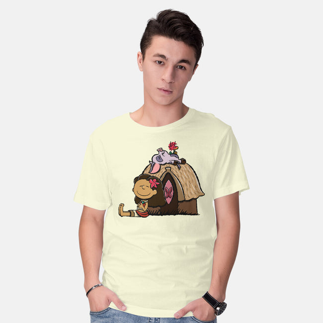 Happiness Is Considering The Coconut-Mens-Basic-Tee-DrawnByBryan