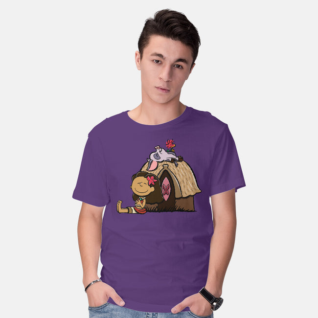 Happiness Is Considering The Coconut-Mens-Basic-Tee-DrawnByBryan
