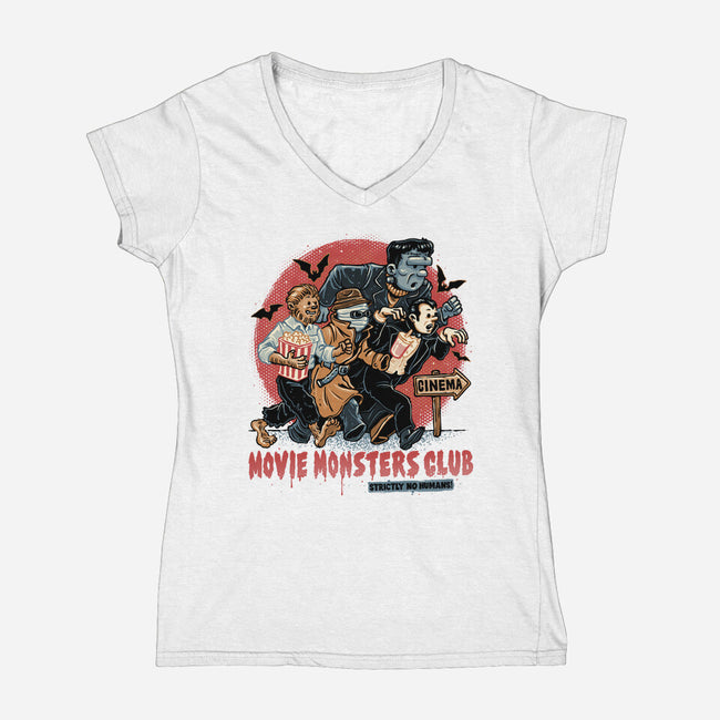 Movie Monsters Club-Womens-V-Neck-Tee-glitchygorilla