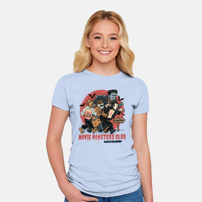 Movie Monsters Club-Womens-Fitted-Tee-glitchygorilla