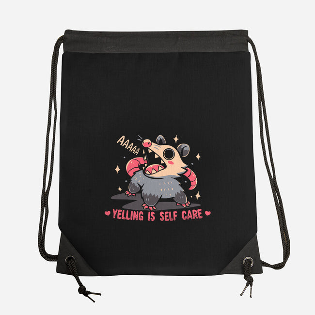 Yelling Is Self Care-None-Drawstring-Bag-TechraNova