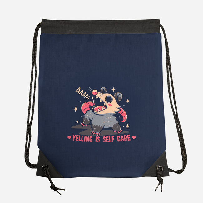 Yelling Is Self Care-None-Drawstring-Bag-TechraNova