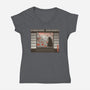 Zen Snack-Womens-V-Neck-Tee-pigboom