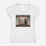 Zen Snack-Womens-V-Neck-Tee-pigboom