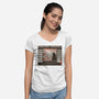 Zen Snack-Womens-V-Neck-Tee-pigboom