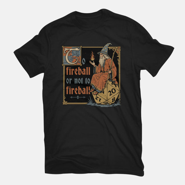 Medieval Wizard Fireball-Womens-Fitted-Tee-Studio Mootant