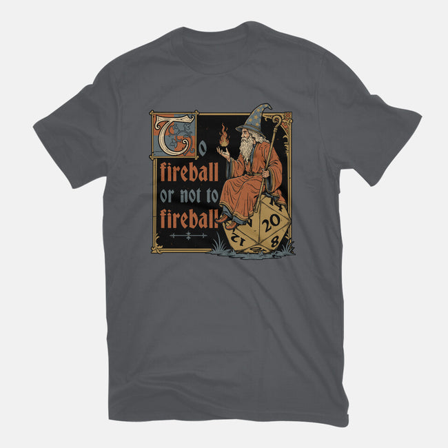 Medieval Wizard Fireball-Womens-Fitted-Tee-Studio Mootant
