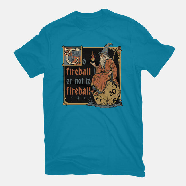 Medieval Wizard Fireball-Mens-Basic-Tee-Studio Mootant