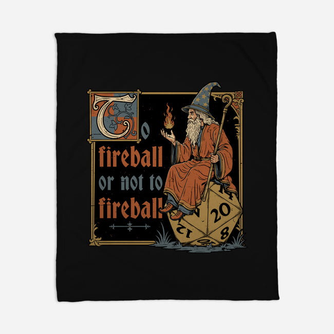 Medieval Wizard Fireball-None-Fleece-Blanket-Studio Mootant