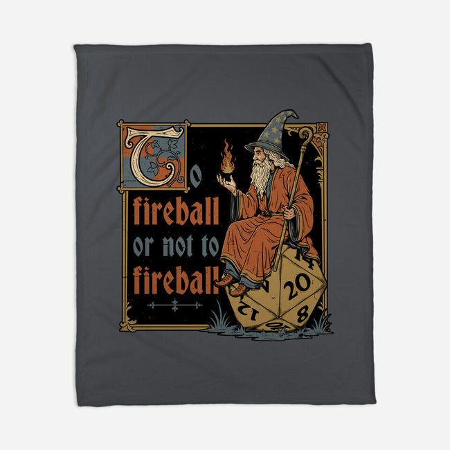 Medieval Wizard Fireball-None-Fleece-Blanket-Studio Mootant