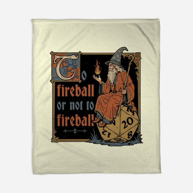 Medieval Wizard Fireball-None-Fleece-Blanket-Studio Mootant
